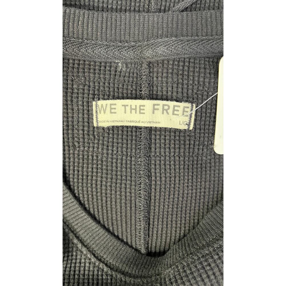We The Free Lapis Lace Cuff Cotton Thermal Top Black Large Oversized NWT - Picture 3 of 11